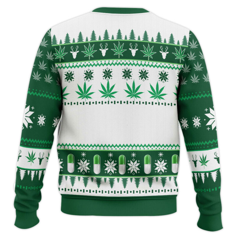 Hooktab 420 Plants Over Pills Ugly Christmas Sweater Hooktab 420 Plants Over Pills Ugly Christmas Sweater