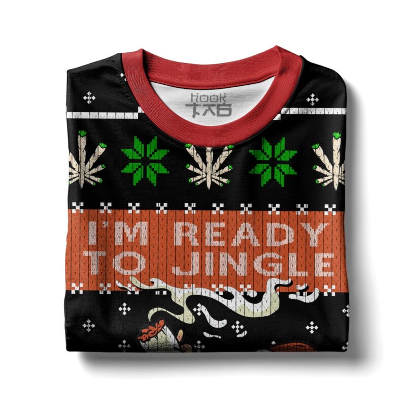 Hooktab 420 Santa “I’m Ready To Jingle All The Way To Cloud Nine” Ugly Christmas Sweater Hooktab 420 Santa “I’m Ready To Jingle All The Way To Cloud Nine” Ugly Christmas Sweater