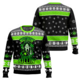 Hooktab 420 Scream Just Chilling Ugly Christmas Sweater