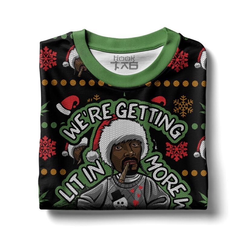 Hooktab 420 Snoop Dogg "This Holiday Season, We’re Getting Lit In More Ways Than One" Ugly Christmas Sweater Hooktab 420 Snoop Dogg "This Holiday Season, We’re Getting Lit In More Ways Than One" Ugly Christmas Sweater