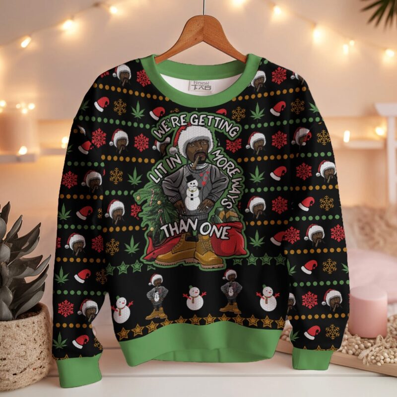 Hooktab 420 Snoop Dogg "This Holiday Season, We’re Getting Lit In More Ways Than One" Ugly Christmas Sweater Hooktab 420 Snoop Dogg "This Holiday Season, We’re Getting Lit In More Ways Than One" Ugly Christmas Sweater