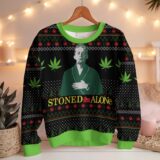 Hooktab 420 Stoned Alone Ugly Christmas Sweater