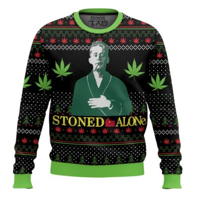 Hooktab 420 Stoned Alone Ugly Christmas Sweater