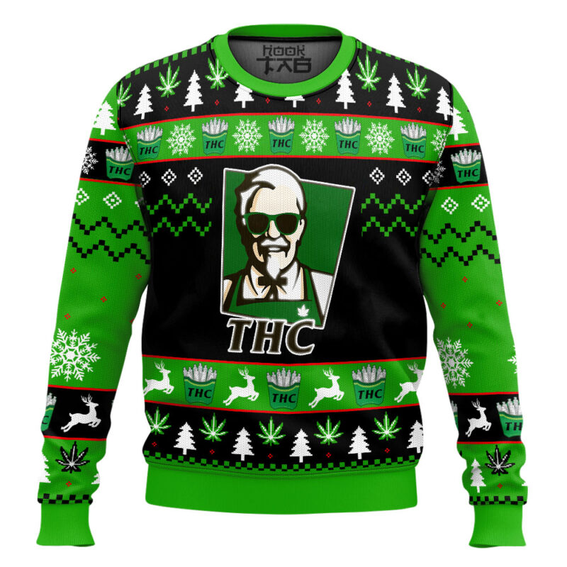 Hooktab 420 THC Ugly Christmas Sweater
