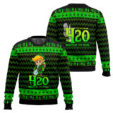 Hooktab 420 The Legend Of Marijuana Breath Of The Weed Ugly Christmas Sweater