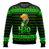 Hooktab 420 The Legend Of Marijuana Breath Of The Weed Ugly Christmas Sweater