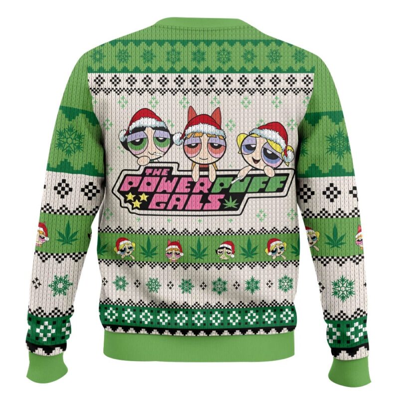 Hooktab 420 The Stoned Power Puff Girls Ugly Christmas Sweater Hooktab 420 The Stoned Power Puff Girls Ugly Christmas Sweater