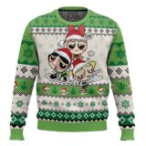 Hooktab 420 The Stoned Power Puff Girls Ugly Christmas Sweater