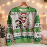 Hooktab 420 The Stoned Power Puff Girls Ugly Christmas Sweater