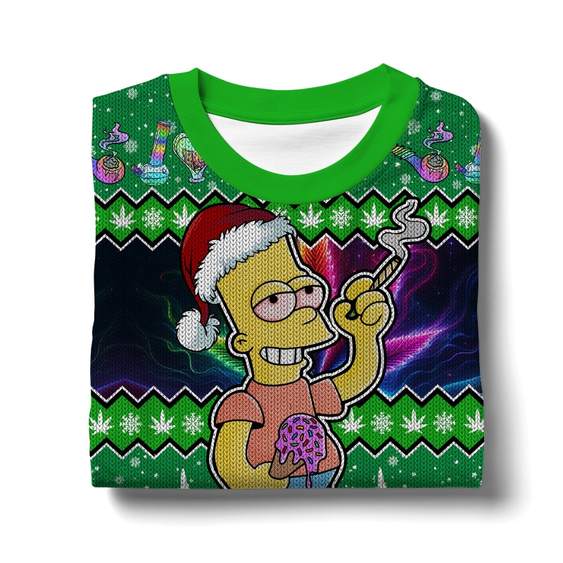 Hooktab 420 The Stoned Simpson Ugly Christmas Sweater Hooktab 420 The Stoned Simpson Ugly Christmas Sweater