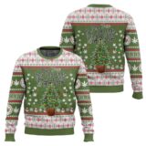 Hooktab 420 The Tree Ain't The Only Thing Getting Lit This Year Ugly Christmas Sweater
