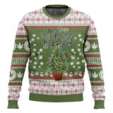 Hooktab 420 The Tree Ain't The Only Thing Getting Lit This Year Ugly Christmas Sweater