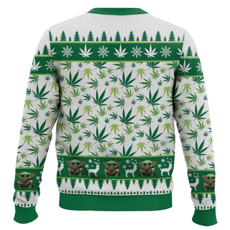 Hooktab 420 Yoda "Stoned I am Smoke More We Must" Ugly Christmas Sweater Hooktab 420 Yoda "Stoned I am Smoke More We Must" Ugly Christmas Sweater