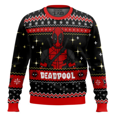 Hooktab 8bit Deadpool Ugly Christmas Sweater
