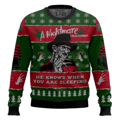 Hooktab A Nightmare On Elm's Street Ugly Christmas Sweater