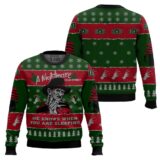 Hooktab A Nightmare On Elm's Street Ugly Christmas Sweater