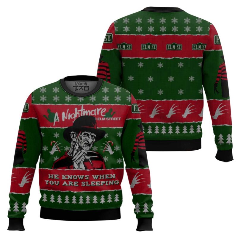 Hooktab A Nightmare On Elm's Street Ugly Christmas Sweater Hooktab A Nightmare On Elm's Street Ugly Christmas Sweater