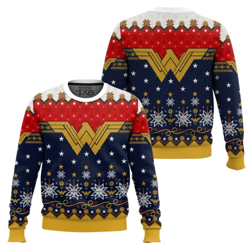 Hooktab A Wonder-ful Christmas Time Ugly Christmas Sweater Hooktab A Wonder-ful Christmas Time Ugly Christmas Sweater