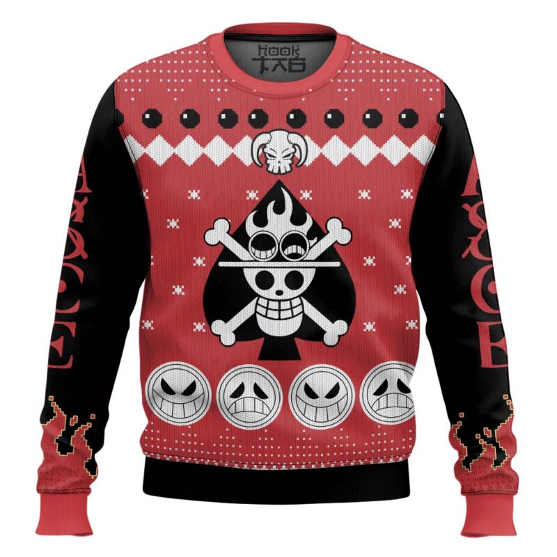 Hooktab Ace Fire Fist Pirates One Piece Ugly Christmas Sweater