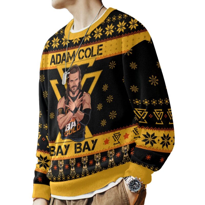 Hooktab Adam Cole Bay Bay WWE Ugly Christmas Sweater Hooktab Adam Cole Bay Bay WWE Ugly Christmas Sweater