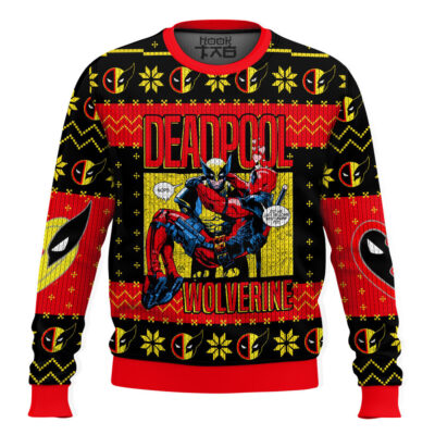 Hooktab Adamantium B!#ch! Deadpool & Wolverine Ugly Christmas Sweater
