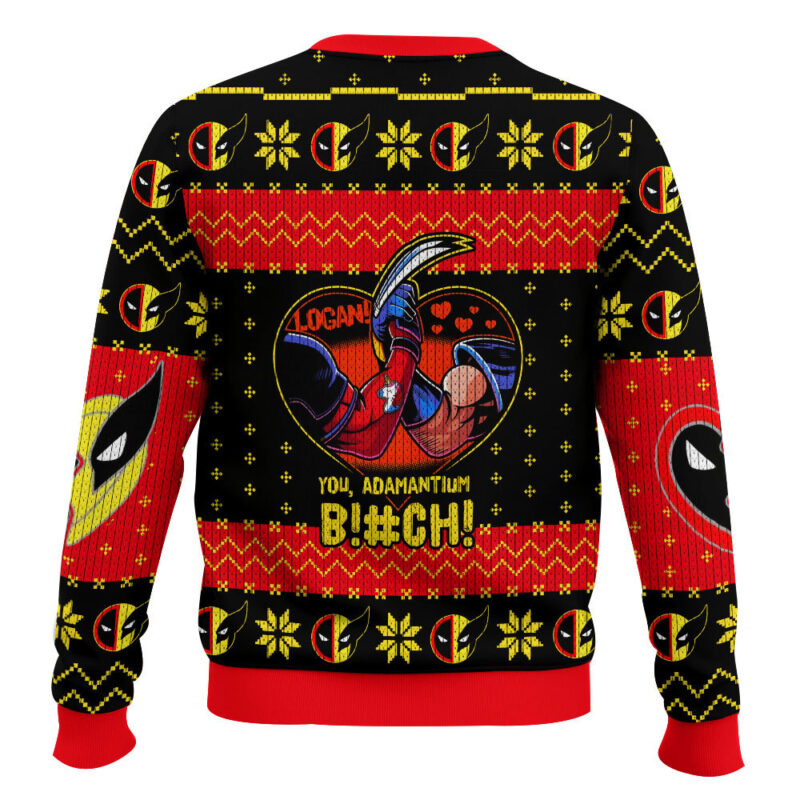 Hooktab Adamantium B!#ch! Deadpool & Wolverine Ugly Christmas Sweater Hooktab Adamantium B!#ch! Deadpool & Wolverine Ugly Christmas Sweater