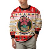 Hooktab Adopt A Demodog Stranger Things Ugly Christmas Sweater
