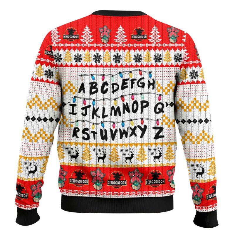 Hooktab Adopt A Demodog Stranger Things Ugly Christmas Sweater Hooktab Adopt A Demodog Stranger Things Ugly Christmas Sweater