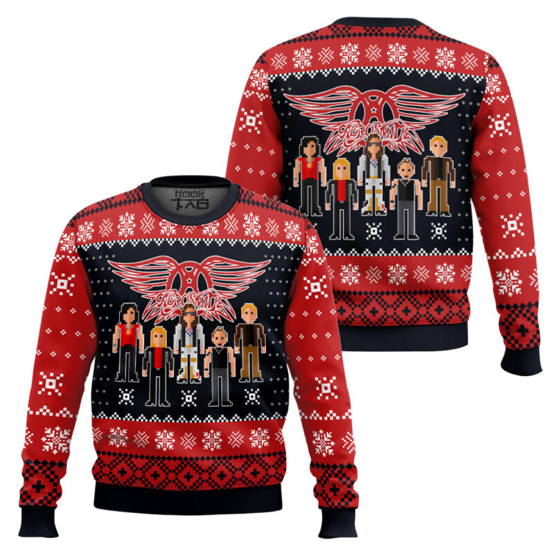 Hooktab Aerosmith Ugly Christmas Sweater Hooktab Aerosmith Ugly Christmas Sweater
