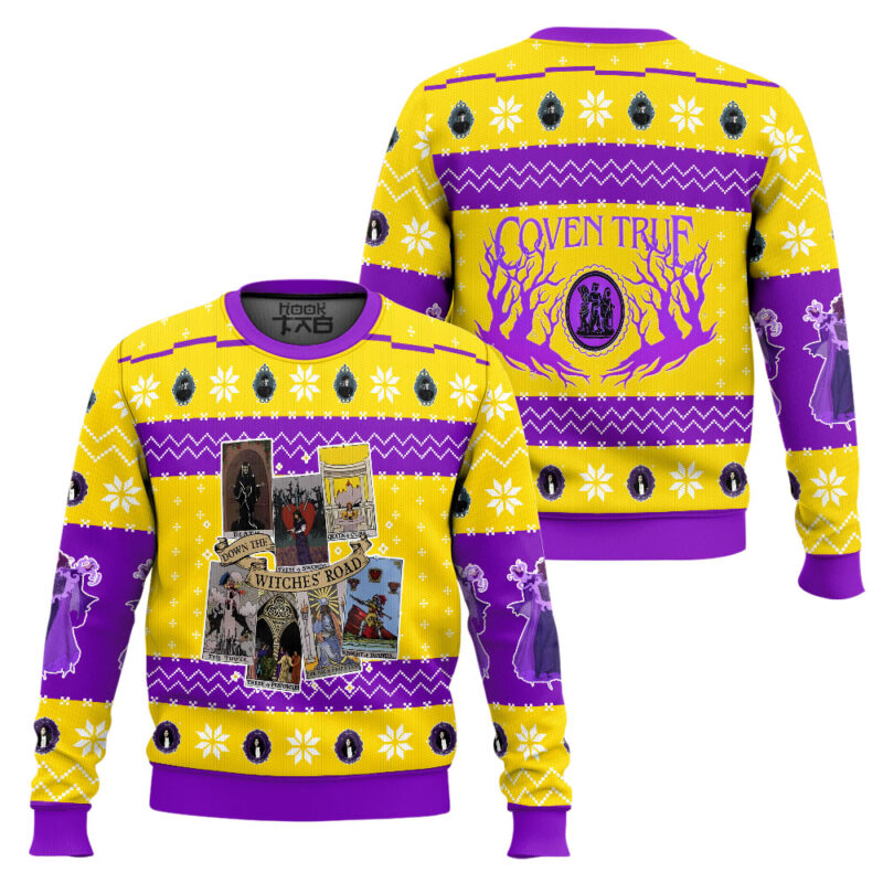 Hooktab Agatha All Along The Witches' Road Ugly Christmas Sweater Hooktab Agatha All Along The Witches' Road Ugly Christmas Sweater