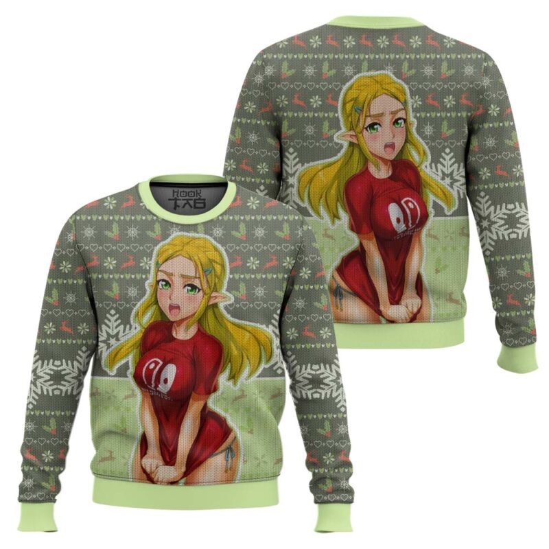 Hooktab Ahegao Zelda Ugly Christmas Sweater Hooktab Ahegao Zelda Ugly Christmas Sweater