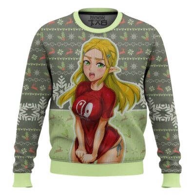 Hooktab Ahegao Zelda Ugly Christmas Sweater