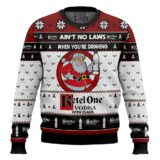 Hooktab Ain’t No Laws When You’re Drinking Ketel One Vodka With Claus Ugly Christmas Sweater