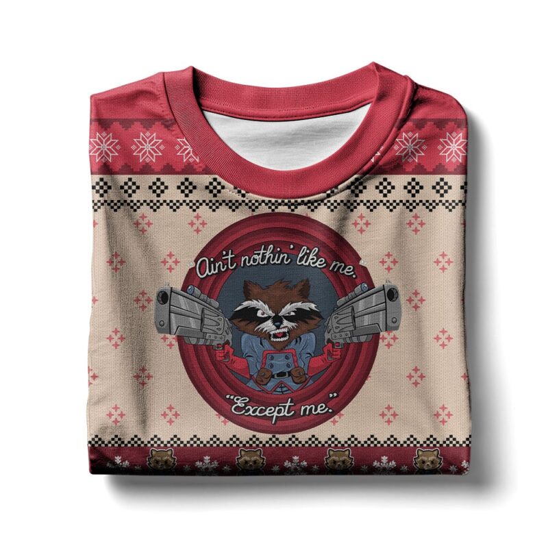 Hooktab Ain't No Thing Like Me Except Me Rocket Raccoon Ugly Christmas Sweater Hooktab Ain't No Thing Like Me Except Me Rocket Raccoon Ugly Christmas Sweater