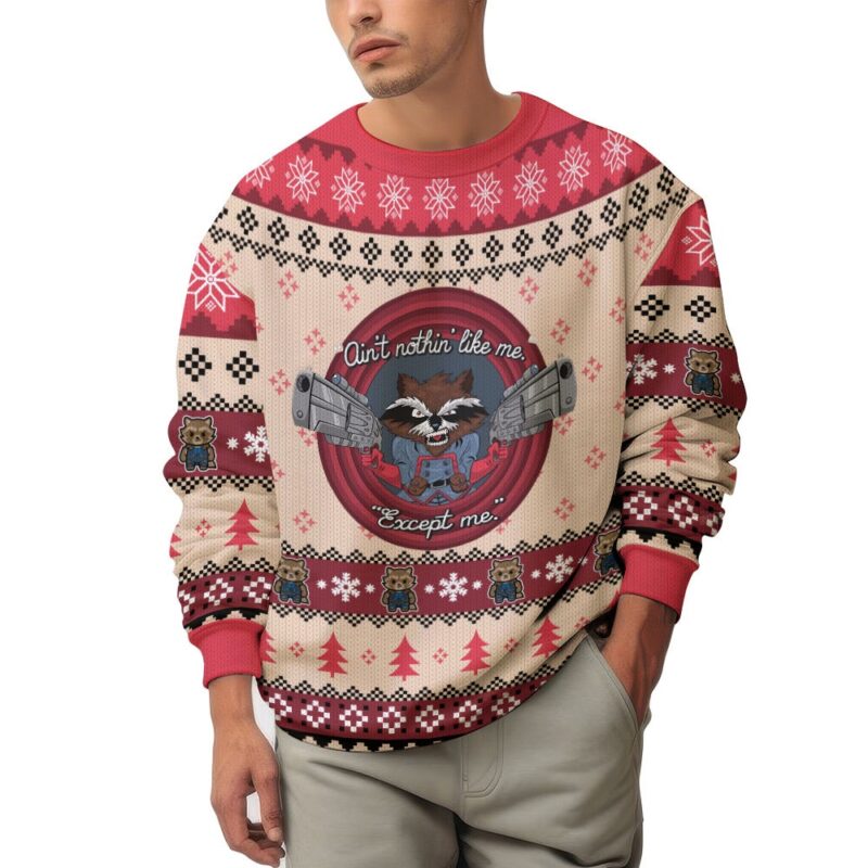 Hooktab Ain't No Thing Like Me Except Me Rocket Raccoon Ugly Christmas Sweater Hooktab Ain't No Thing Like Me Except Me Rocket Raccoon Ugly Christmas Sweater