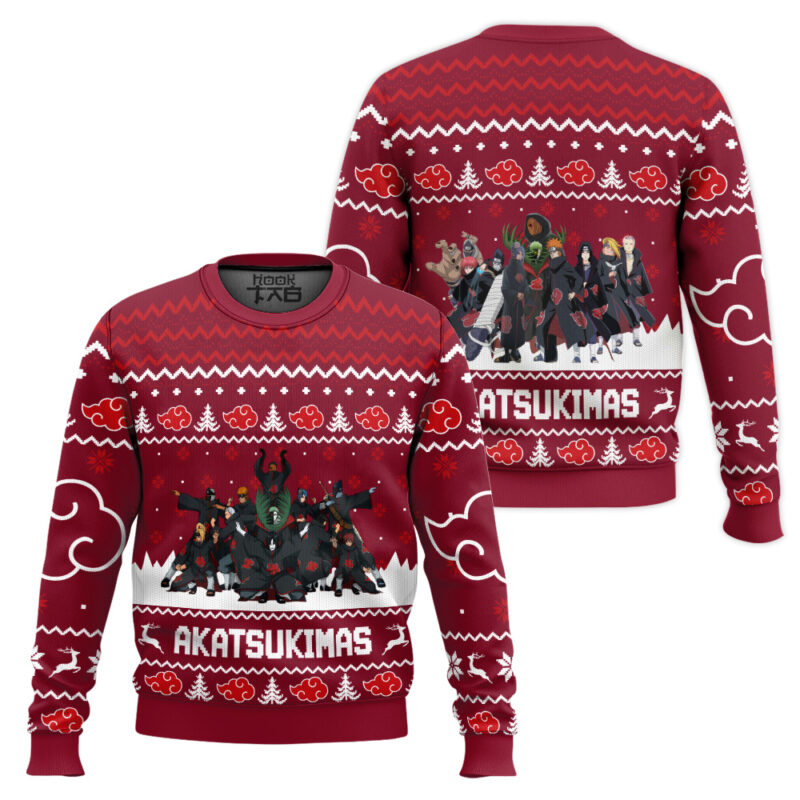 Hooktab Akatsukimas Akatsuki Shippuden Ugly Christmas Sweater Hooktab Akatsukimas Akatsuki Shippuden Ugly Christmas Sweater
