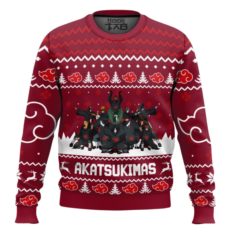 Hooktab Akatsukimas Akatsuki Shippuden Ugly Christmas Sweater