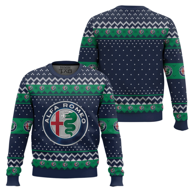 Hooktab Alfa Romeo Ugly Christmas Sweater Hooktab Alfa Romeo Ugly Christmas Sweater