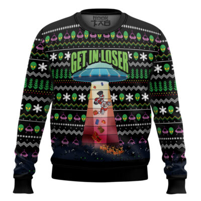 Hooktab Alien Kidnaps Santa Claus Ugly Christmas Sweater