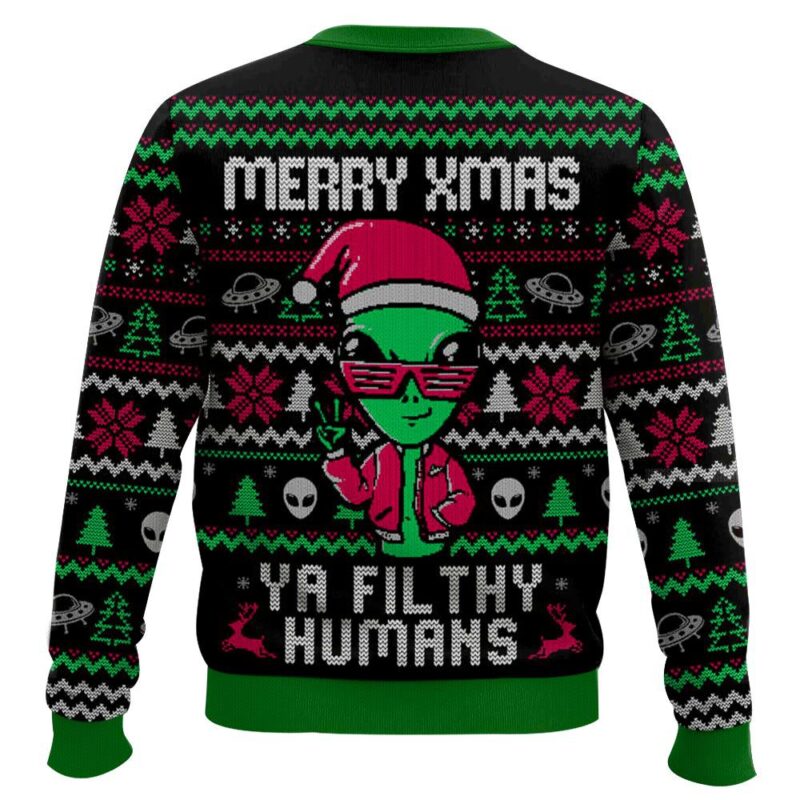 Hooktab Alien Ya Filthy Humans Ugly Christmas Sweater Hooktab Alien Ya Filthy Humans Ugly Christmas Sweater