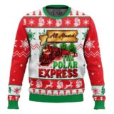 Hooktab All Aboard The Polar Express Ugly Christmas Sweater