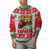 Hooktab All Aboard The Polar Express Ugly Christmas Sweater