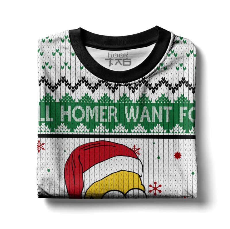 Hooktab All Homer Want For Christmas Is You The Simpsons Ugly Christmas Sweater Hooktab All Homer Want For Christmas Is You The Simpsons Ugly Christmas Sweater