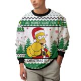 Hooktab All Homer Want For Christmas Is You The Simpsons Ugly Christmas Sweater