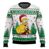 Hooktab All Homer Want For Christmas Is You The Simpsons Ugly Christmas Sweater