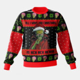 Hooktab All I Want For Christmas Is AckAck Ack!!! The Mars Attack Ugly Christmas Sweater
