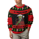 Hooktab All I Want For Christmas Is AckAck Ack!!! The Mars Attack Ugly Christmas Sweater