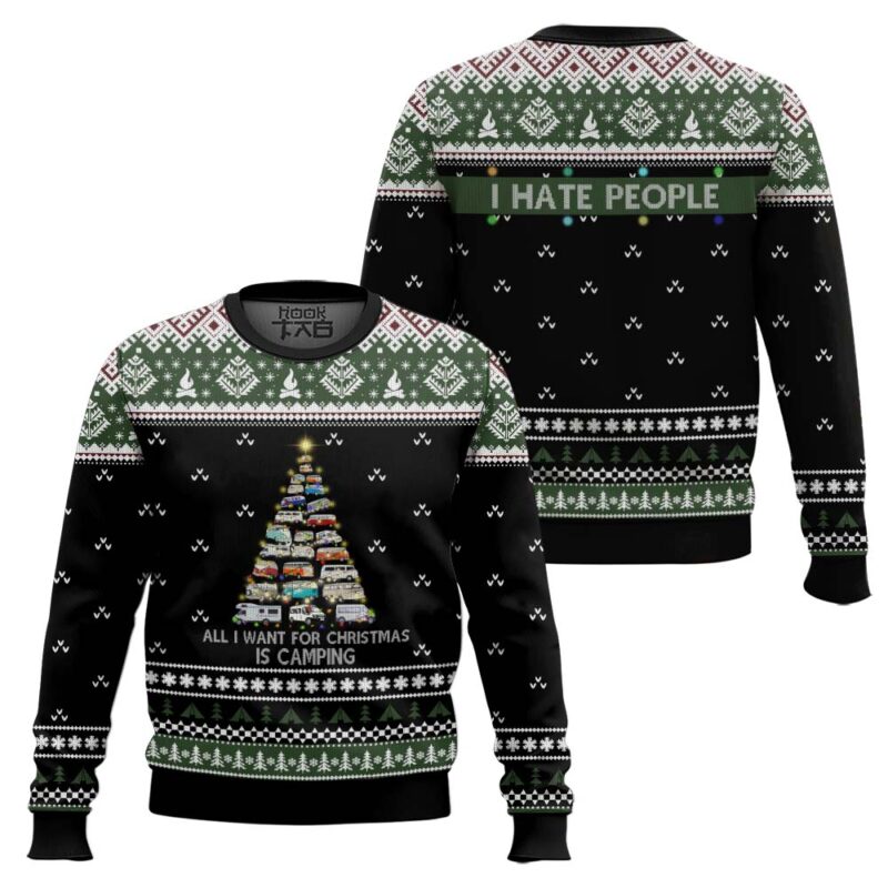 Hooktab All I Want For Christmas Is Camping Ugly Christmas Sweater Hooktab All I Want For Christmas Is Camping Ugly Christmas Sweater