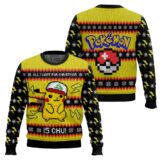 Hooktab All I Want For Christmas Is Chu! Ugly Christmas Sweater