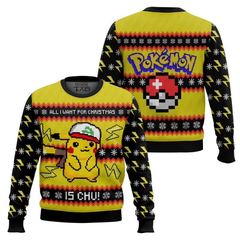 Hooktab All I Want For Christmas Is Chu! Ugly Christmas Sweater Hooktab All I Want For Christmas Is Chu! Ugly Christmas Sweater